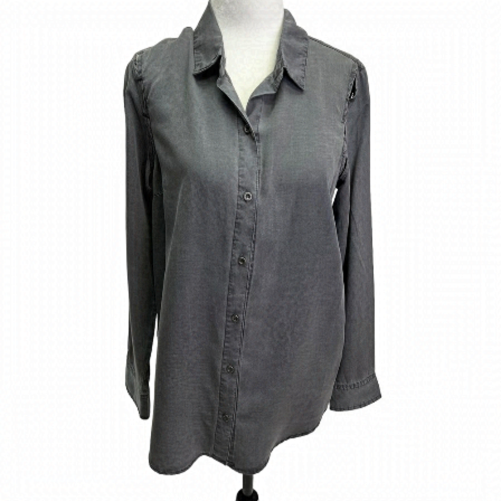 Dex Grey Button Down Long Sleeve Collared Shirt Size S